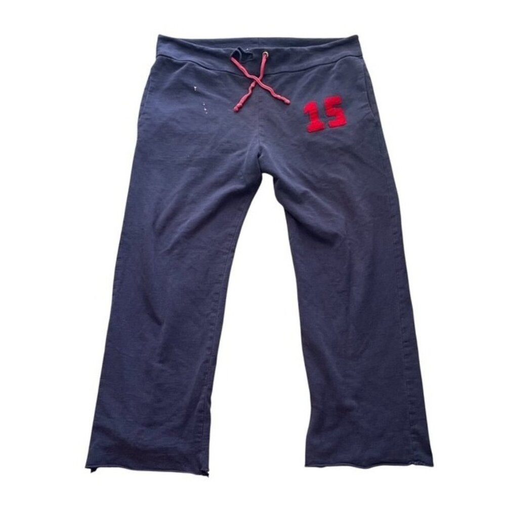 Vintage ACE USA Sweatpants L Navy Red 15 Drawstring Wide Leg
